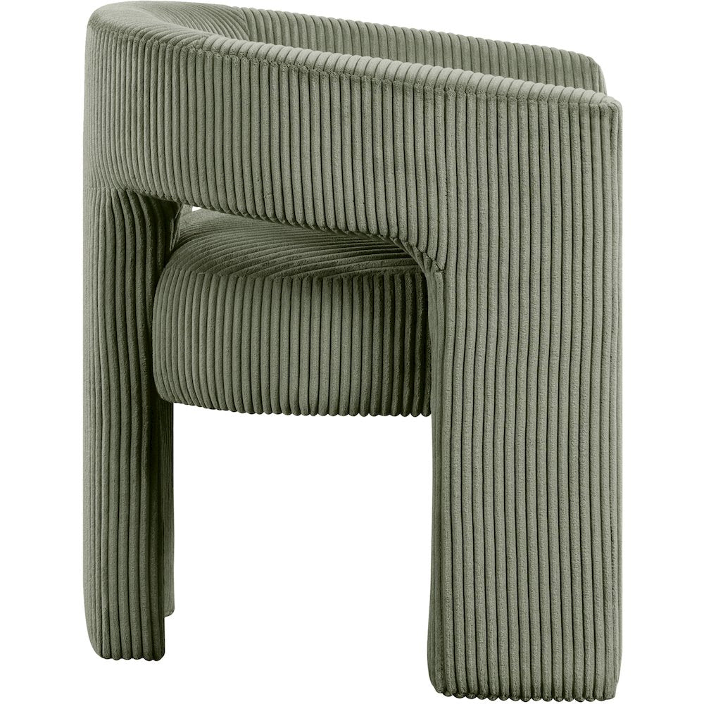 Riz Green Corduroy Fabric Accent/Dining Chair