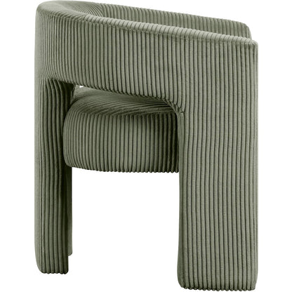 Riz Green Corduroy Fabric Accent/Dining Chair