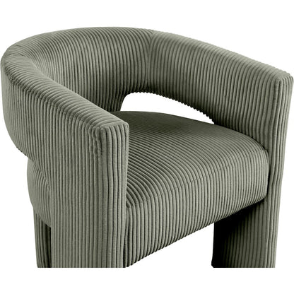 Riz Green Corduroy Fabric Accent/Dining Chair