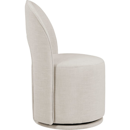 Beige Linen Textured Performance Fabric Upholstered Dining Chair, Set of 2