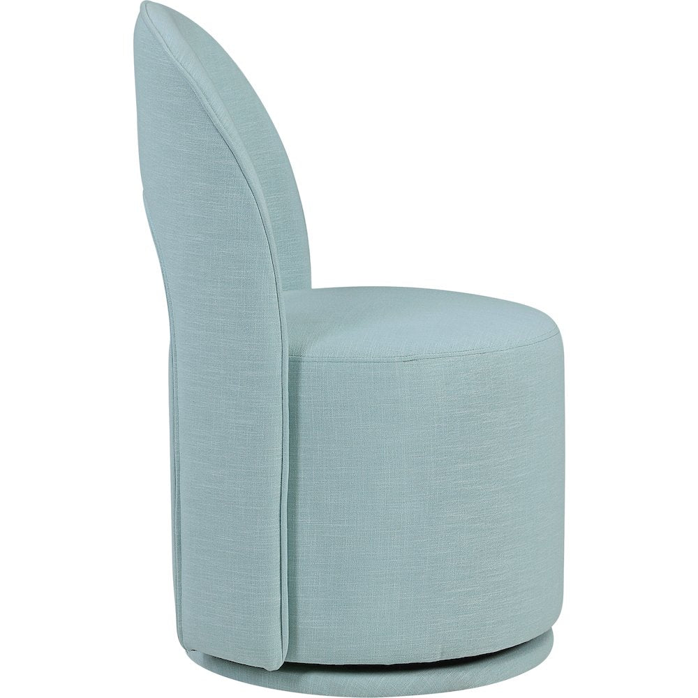 Light Blue Linen Textured Performance Fabric Upholstered Dining Chair, Set of 2