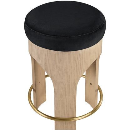 Bocceli Black Velvet Upholstered Counter Stool