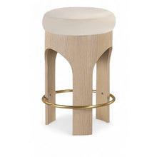 Bocceli Cream Velvet Upholstered Counter Stool