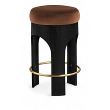 Bocceli Cognac Velvet Upholstered Counter Stool