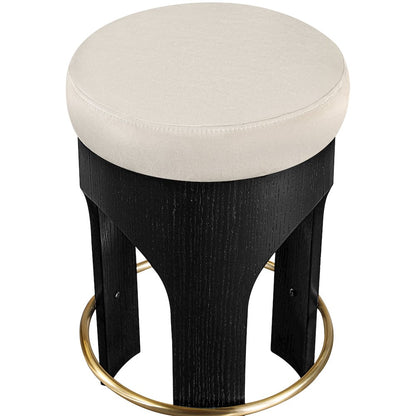 Bocceli Cream Velvet Upholstered Counter Stool