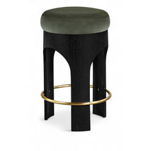 Bocceli Green Velvet Upholstered Counter Stool