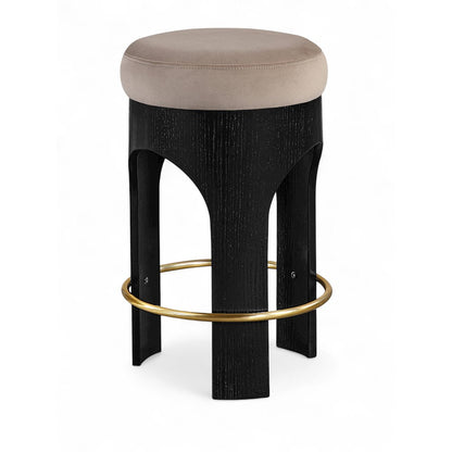 Bocceli Taupe Velvet Upholstered Counter Stool