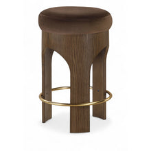 Bocceli Brown Velvet Upholstered Counter Stool