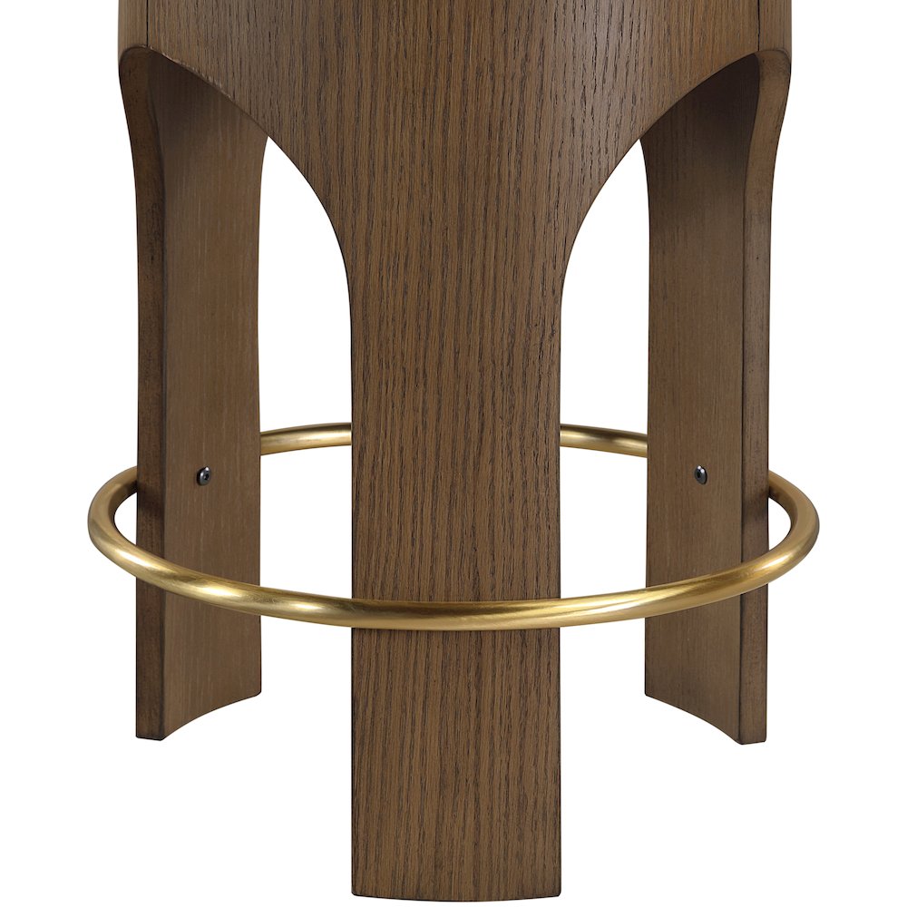 Bocceli Brown Velvet Upholstered Counter Stool