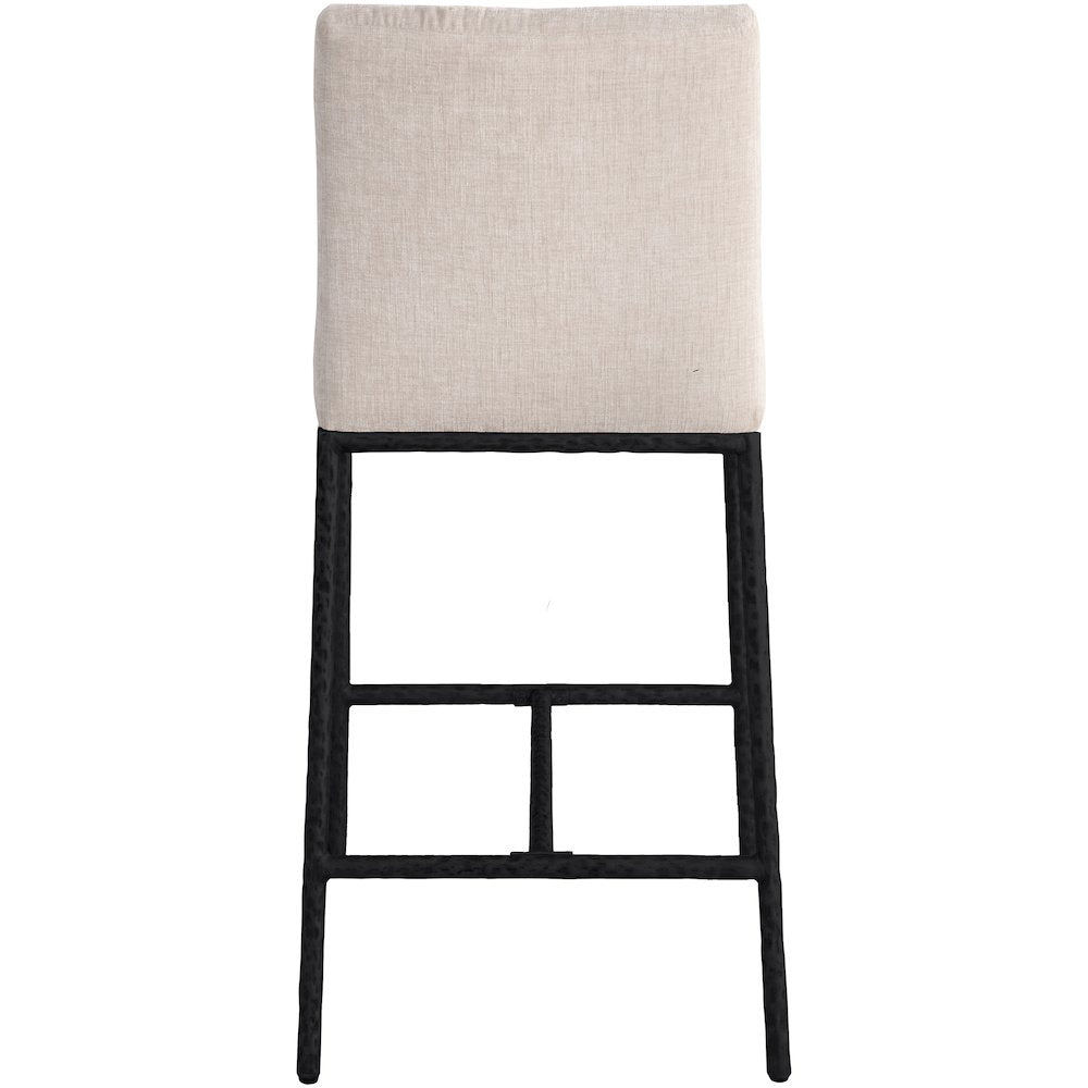 Reeves Beige Chenille Fabric Upholstered Counter Stool, Set of 2