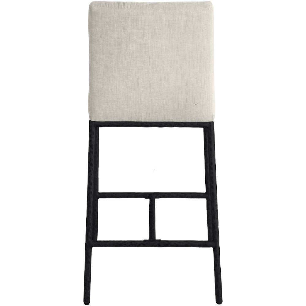 Reeves Cream Chenille Fabric Upholstered Counter Stool, Set of 2