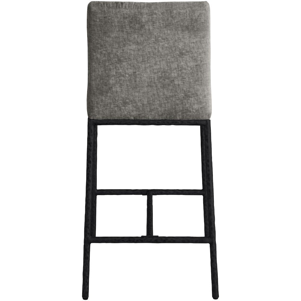 Reeves Grey Chenille Fabric Upholstered Counter Stool, Set of 2