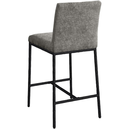 Reeves Grey Chenille Fabric Upholstered Counter Stool, Set of 2