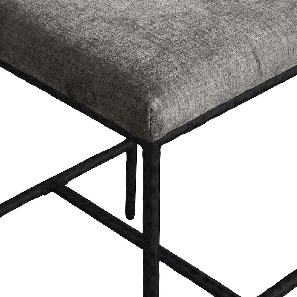 Reeves Grey Chenille Fabric Upholstered Counter Stool, Set of 2