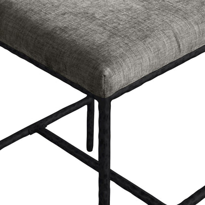 Reeves Grey Chenille Fabric Upholstered Counter Stool, Set of 2
