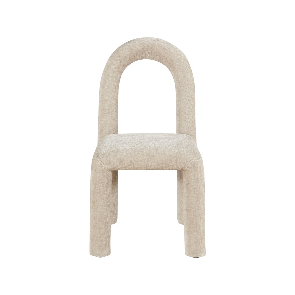 Amari Beige Chenille Fabric Dining Chair, Set of 2