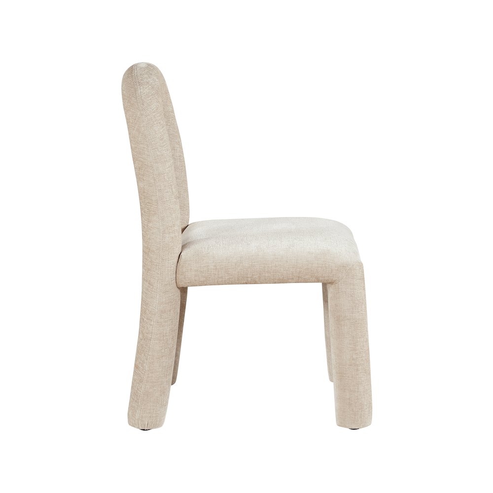 Amari Beige Chenille Fabric Dining Chair, Set of 2