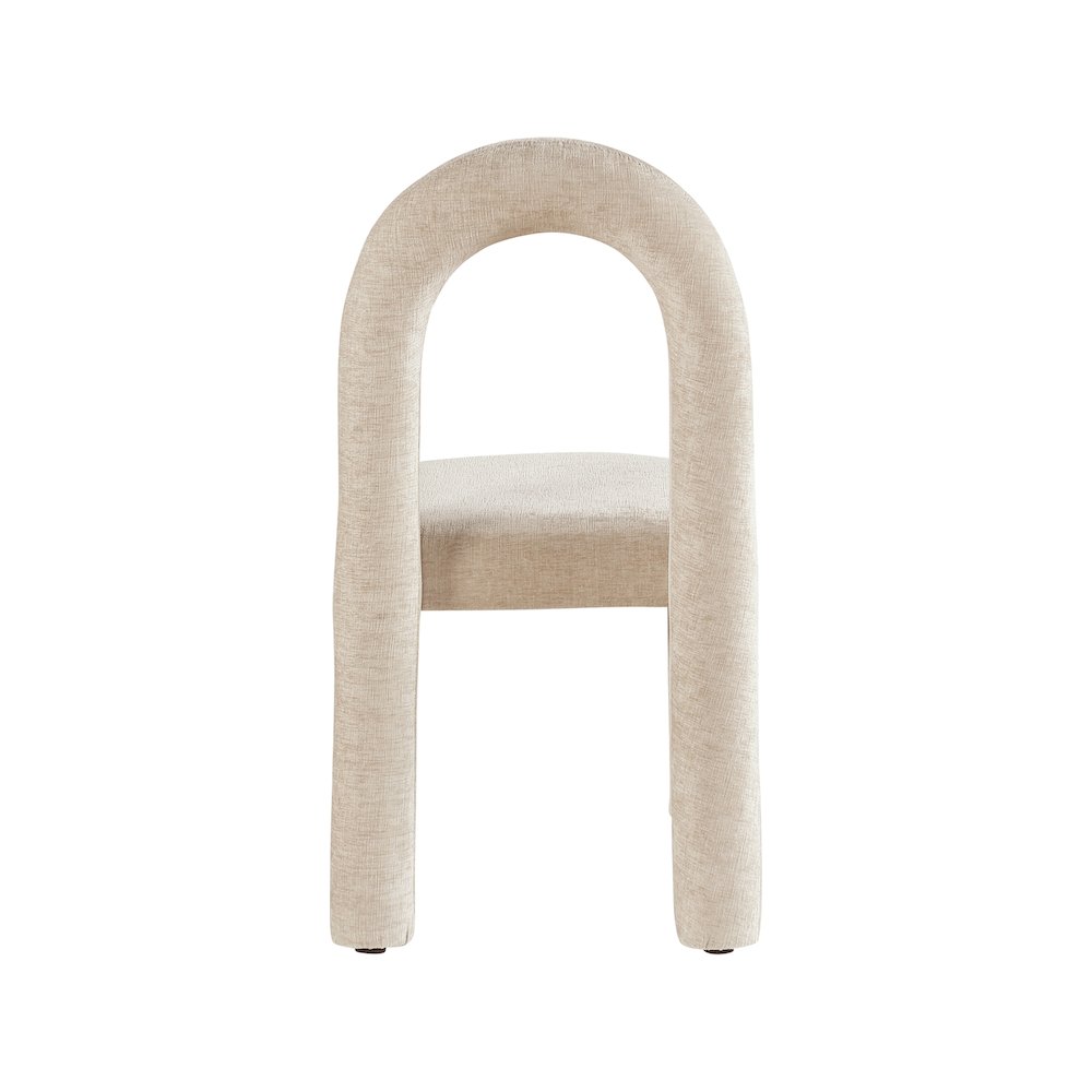 Amari Beige Chenille Fabric Dining Chair, Set of 2