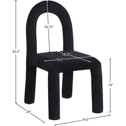 Amari Black Chenille Fabric Dining Chair, Set of 2