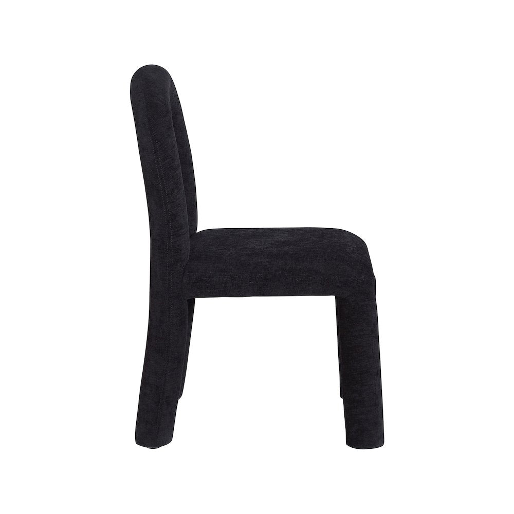 Amari Black Chenille Fabric Dining Chair, Set of 2