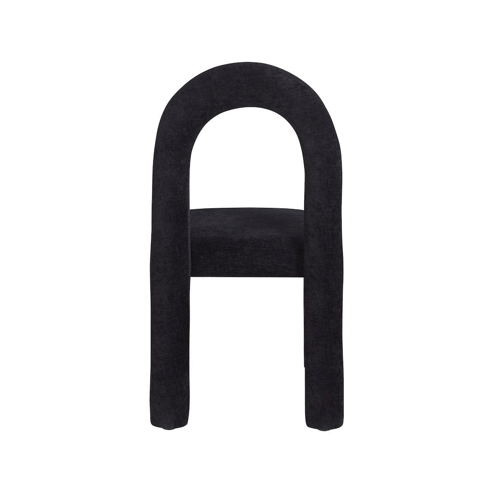 Amari Black Chenille Fabric Dining Chair, Set of 2