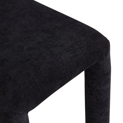 Amari Black Chenille Fabric Dining Chair, Set of 2