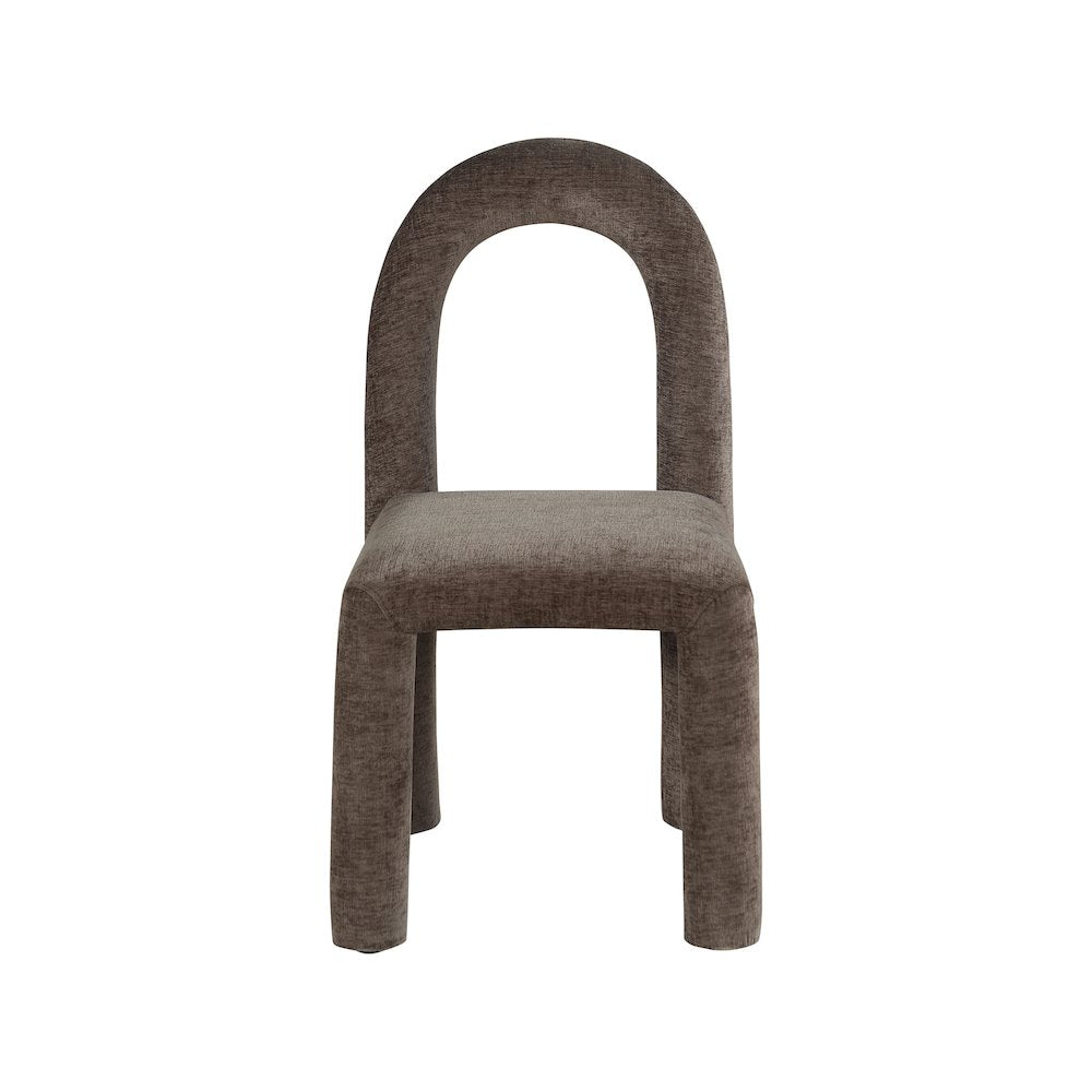 Amari Brown Chenille Fabric Dining Chair, Set of 2