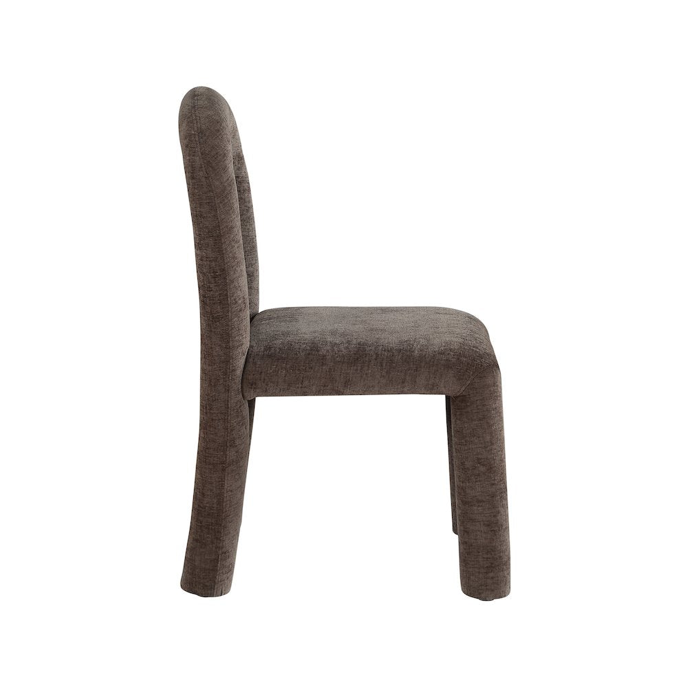 Amari Brown Chenille Fabric Dining Chair, Set of 2