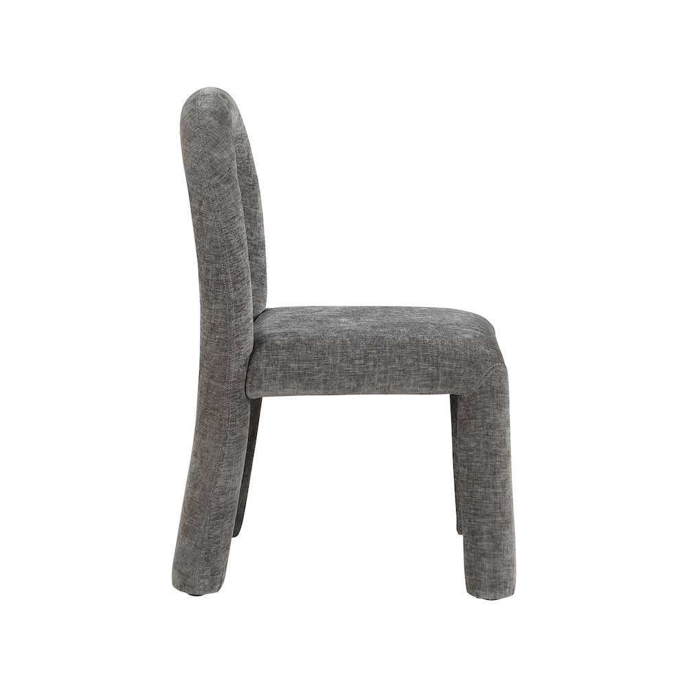 Amari Grey Chenille Fabric Dining Chair, Set of 2