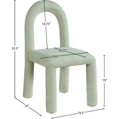 Amari Mint Chenille Fabric Dining Chair, Set of 2