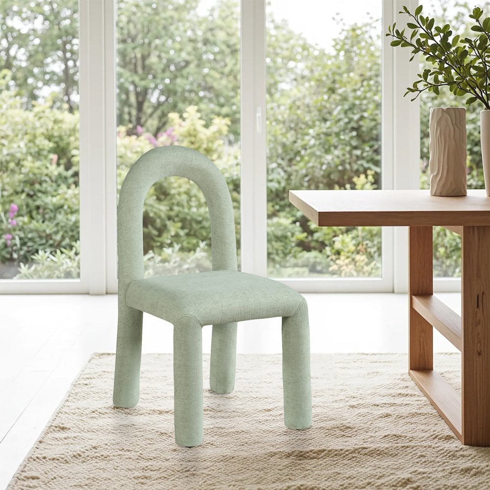 Amari Mint Chenille Fabric Dining Chair, Set of 2