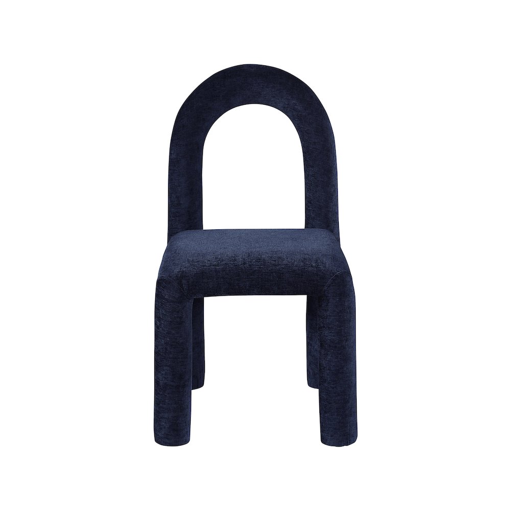 Amari Navy Chenille Fabric Dining Chair, Set of 2