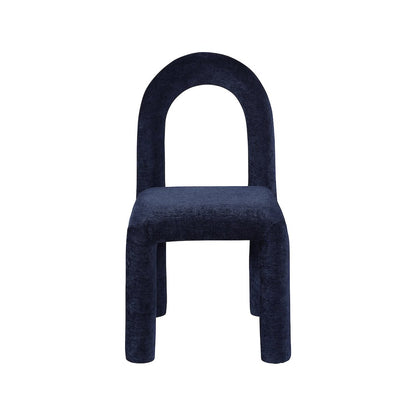 Amari Navy Chenille Fabric Dining Chair, Set of 2