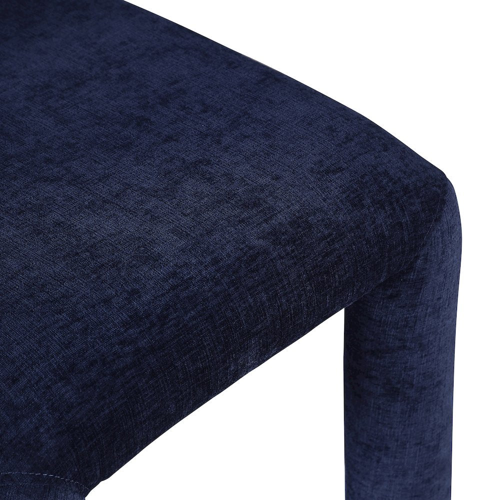 Amari Navy Chenille Fabric Dining Chair, Set of 2
