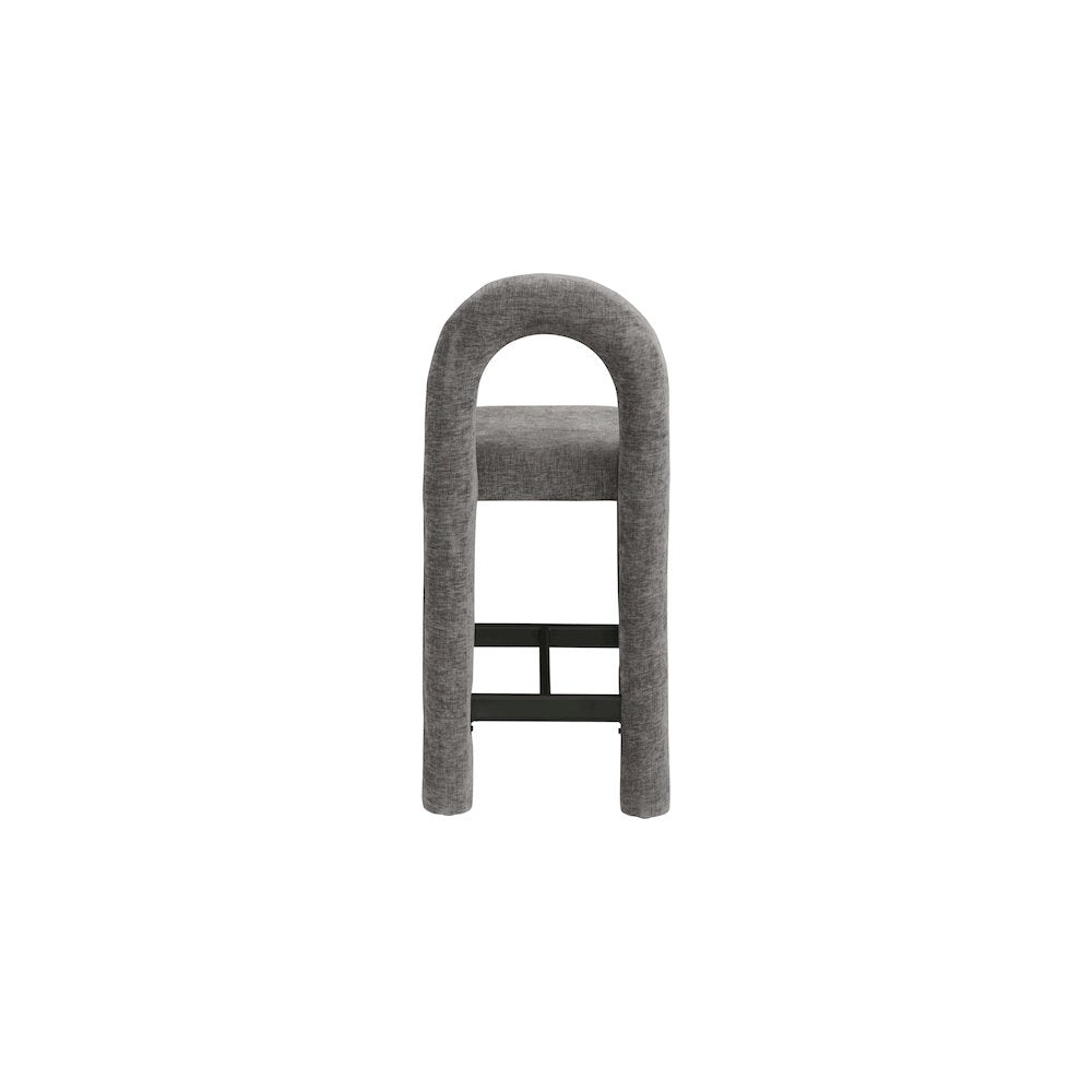 Amari Grey Chenille Fabric Stool