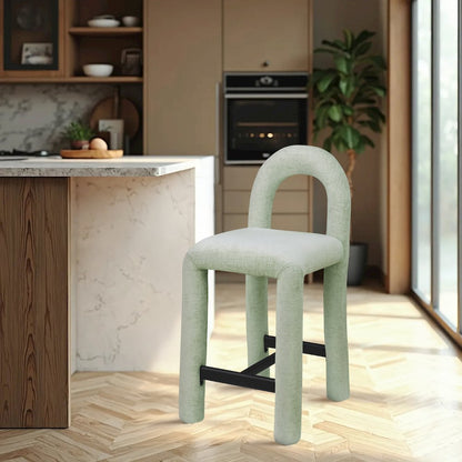 Amari Mint Chenille Fabric Stool