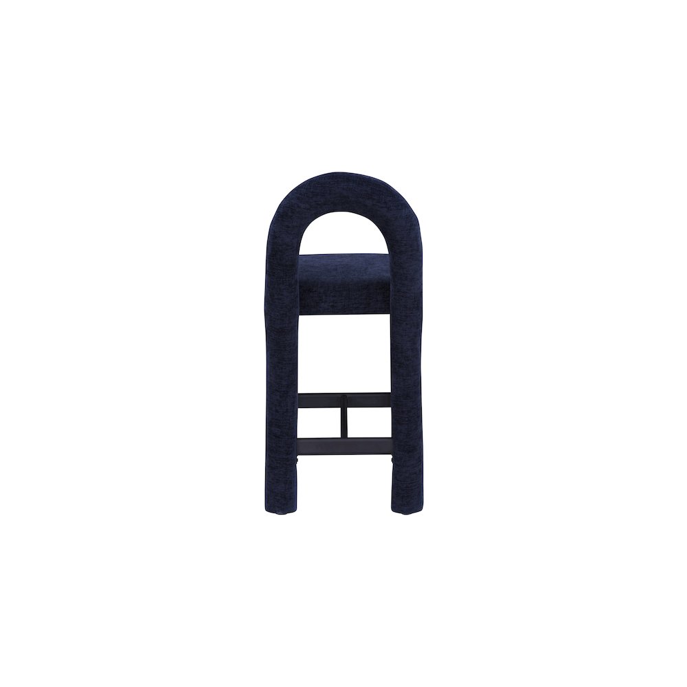 Amari Navy Chenille Fabric Stool