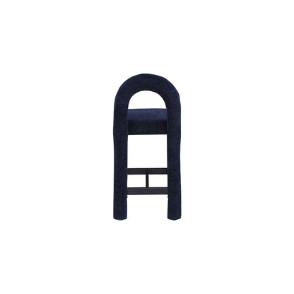 Amari Navy Chenille Fabric Stool