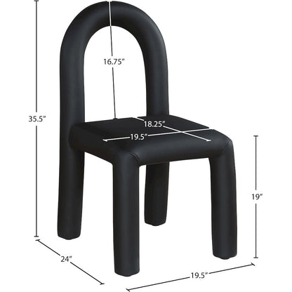 Amari Black Vegan Leather Dining Chair, Set of 2