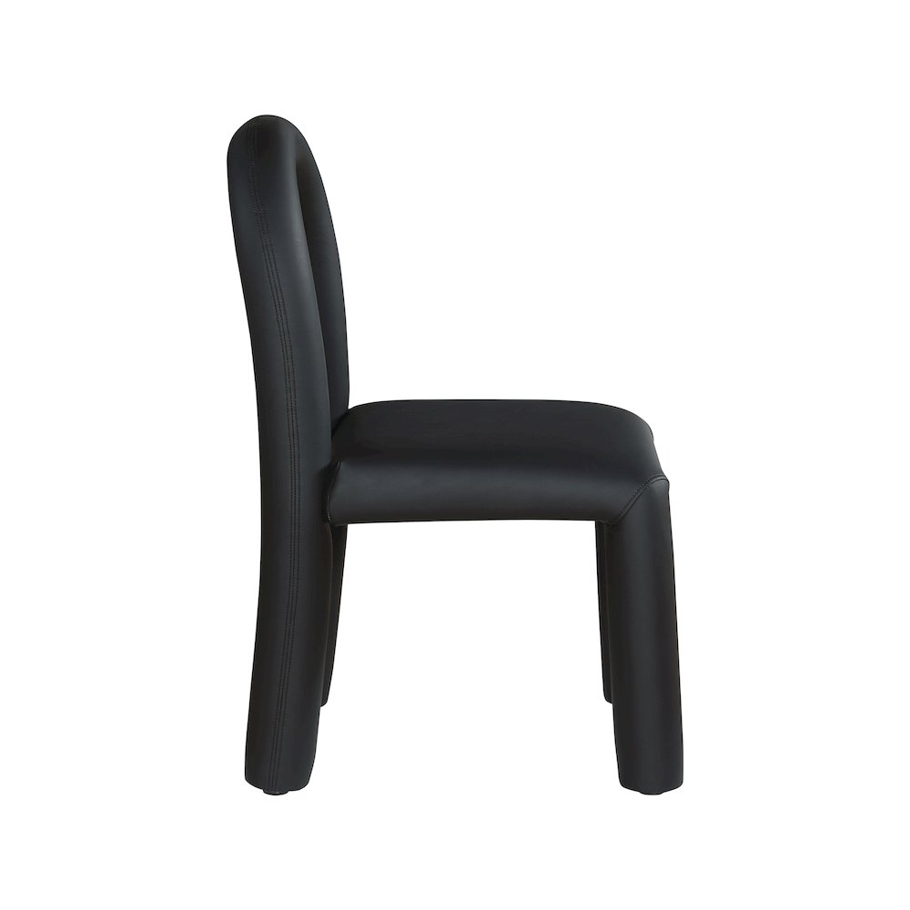 Amari Black Vegan Leather Dining Chair, Set of 2
