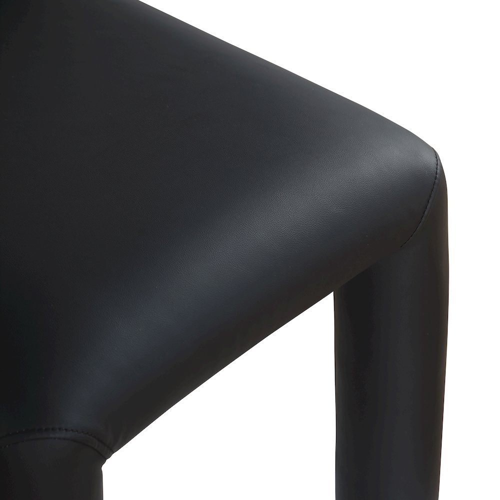 Amari Black Vegan Leather Dining Chair, Set of 2