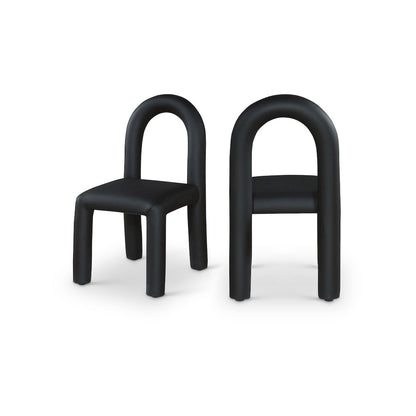 Amari Black Vegan Leather Dining Chair, Set of 2