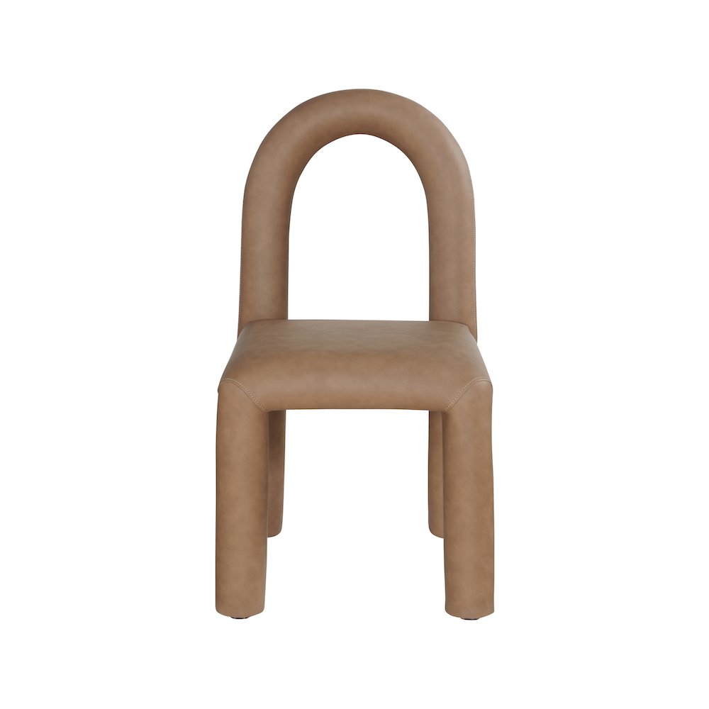 Amari Brown Vegan Leather Dining Chair, Set of 2