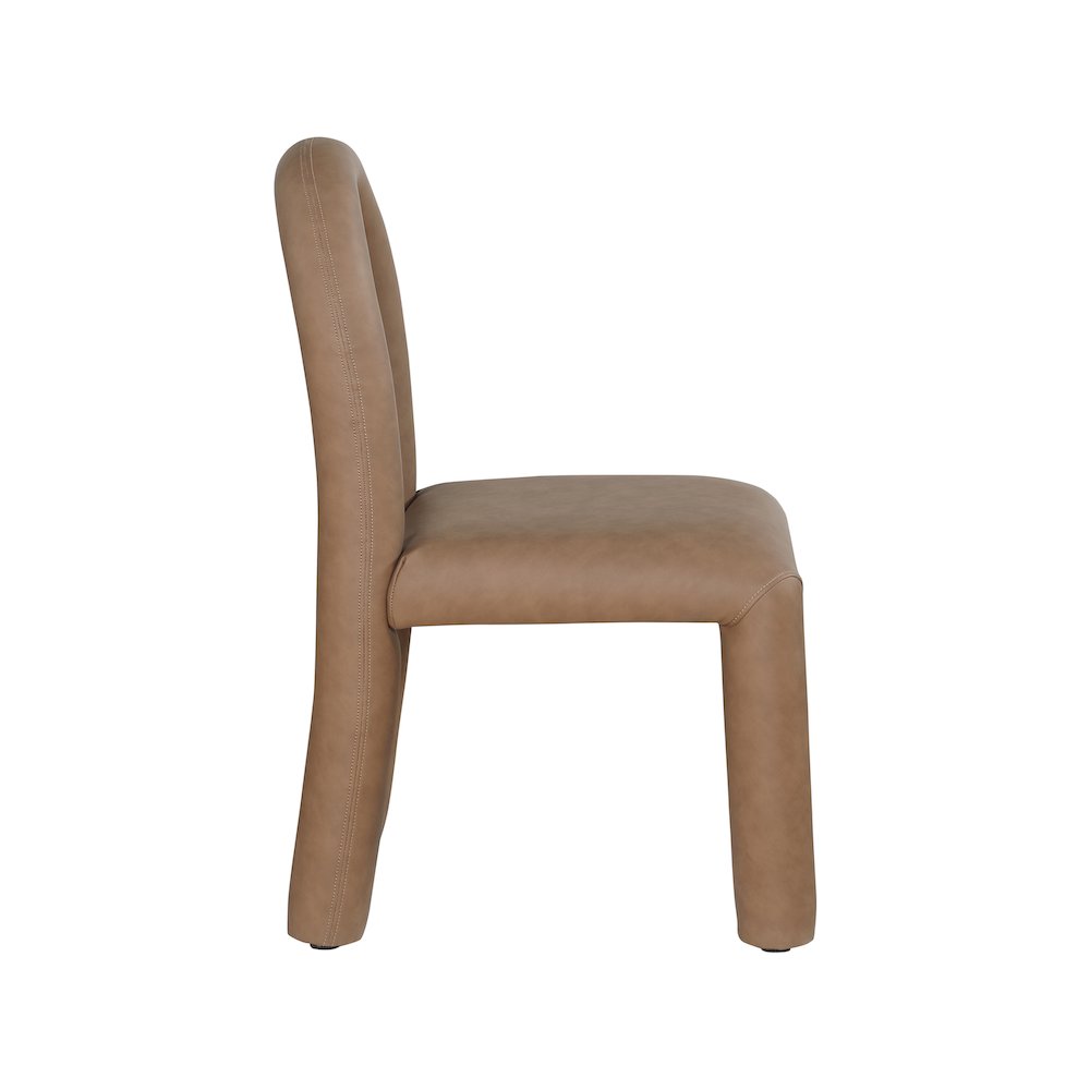 Amari Brown Vegan Leather Dining Chair, Set of 2