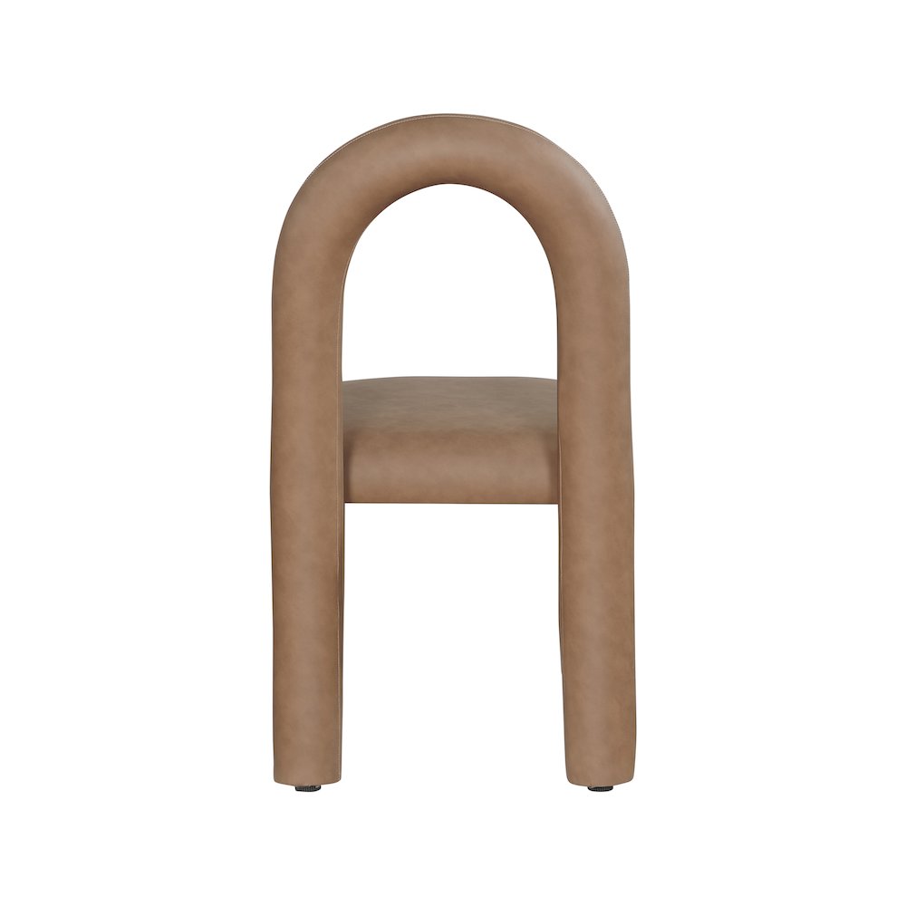 Amari Brown Vegan Leather Dining Chair, Set of 2