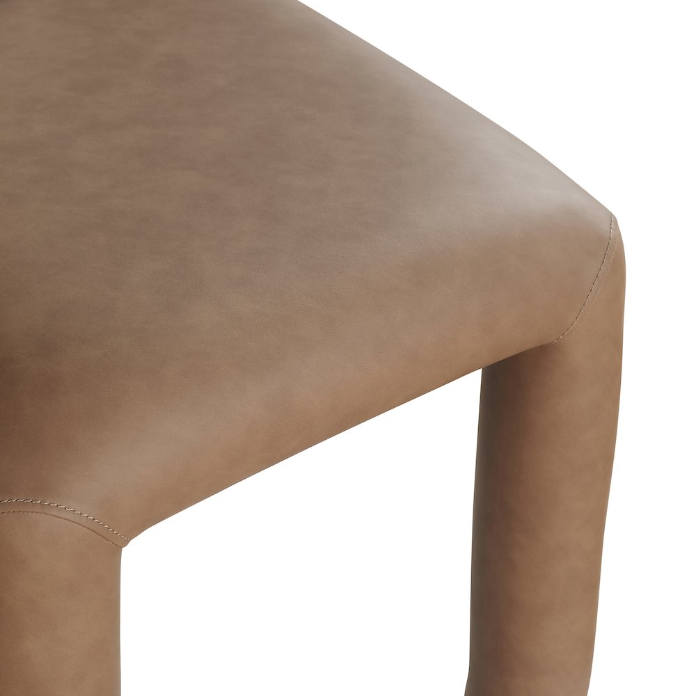 Amari Brown Vegan Leather Dining Chair, Set of 2