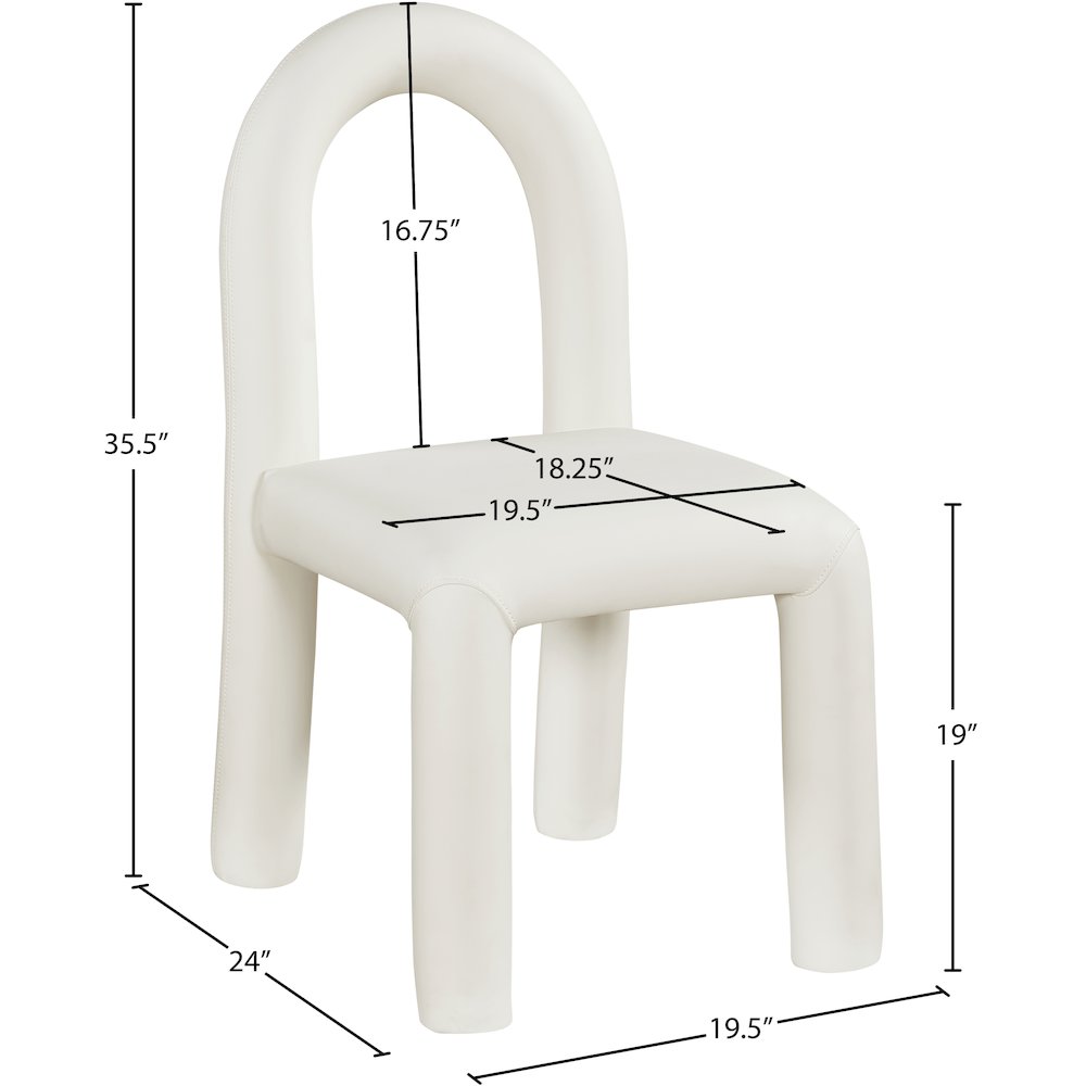 Amari Cream Vegan Leather Dining Chair, Set of 2