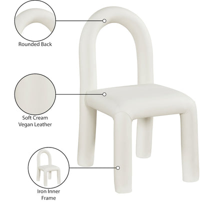 Amari Cream Vegan Leather Dining Chair, Set of 2