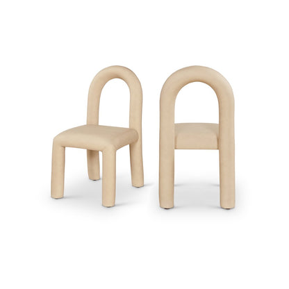 Amari Tan Vegan Leather Dining Chair, Set of 2