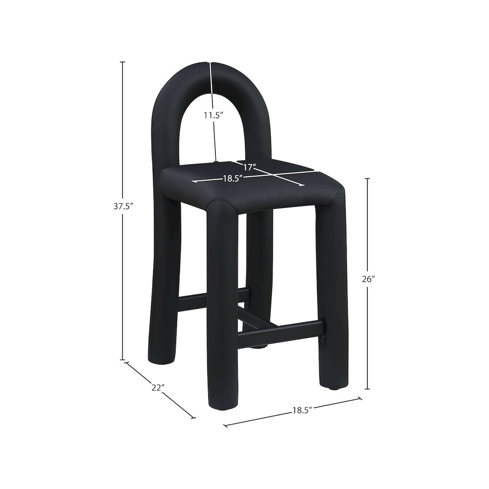 Amari Black Vegan Leather Stool